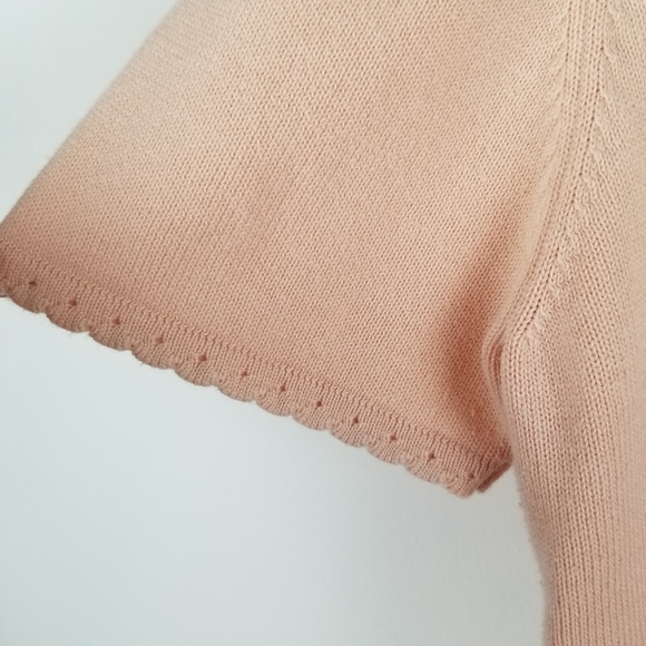 Alfred Dunner Petite‎ Large Peach Embroidered Floral Sweater V-neck Cottagecore - Picture 8 of 12